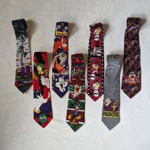 Vintage 80s Novelty Looney Tunes Necktie Bundle